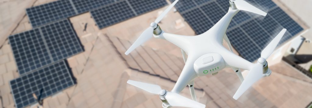 Drone Overlooking Solar Panels